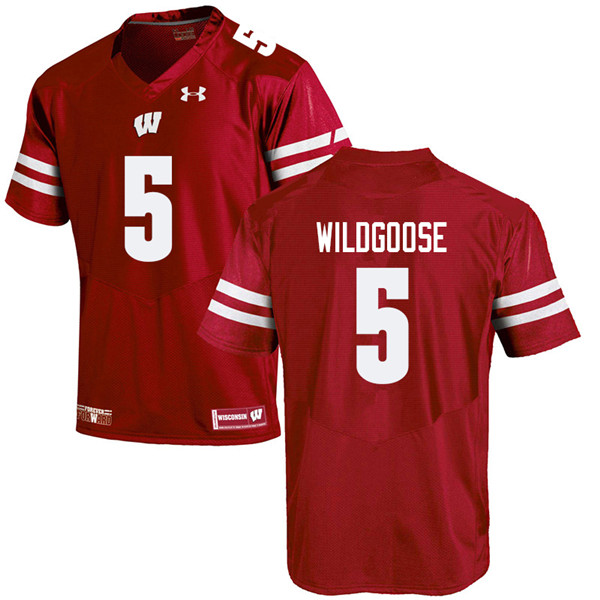 Wisconsin Badgers Men's #5 Rachad Wildgoose NCAA Under Armour Authentic Red College Stitched Football Jersey KI40I46UO